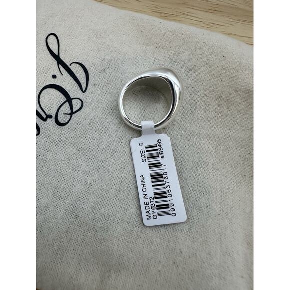 NWT J Crew Silver Sculpted Orb Mirror Ring Silver Size 5 BB495 - Picture 3 of 4